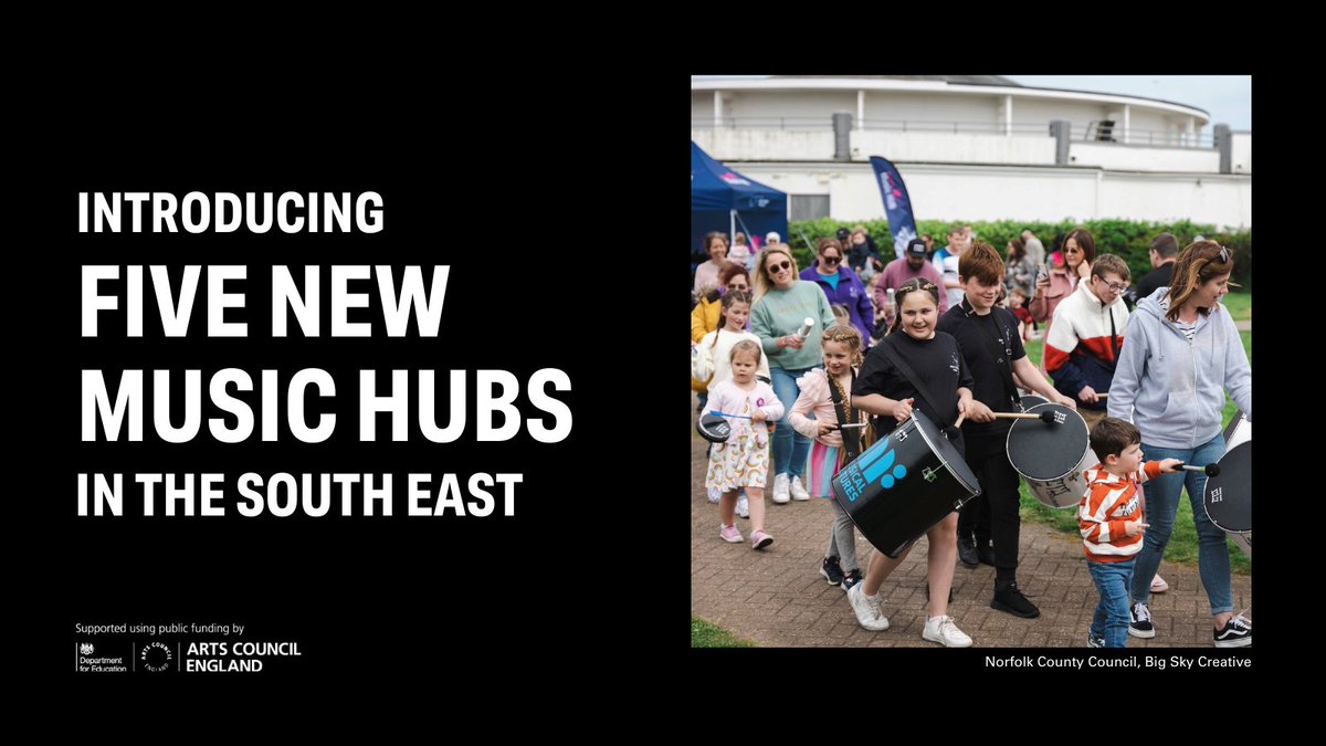 The five new Music Hubs in the South East are led by @surrey_arts, @brightdome, @berksmusictrust, @BucksMusicTrust and @KentMusic 🎸🌟