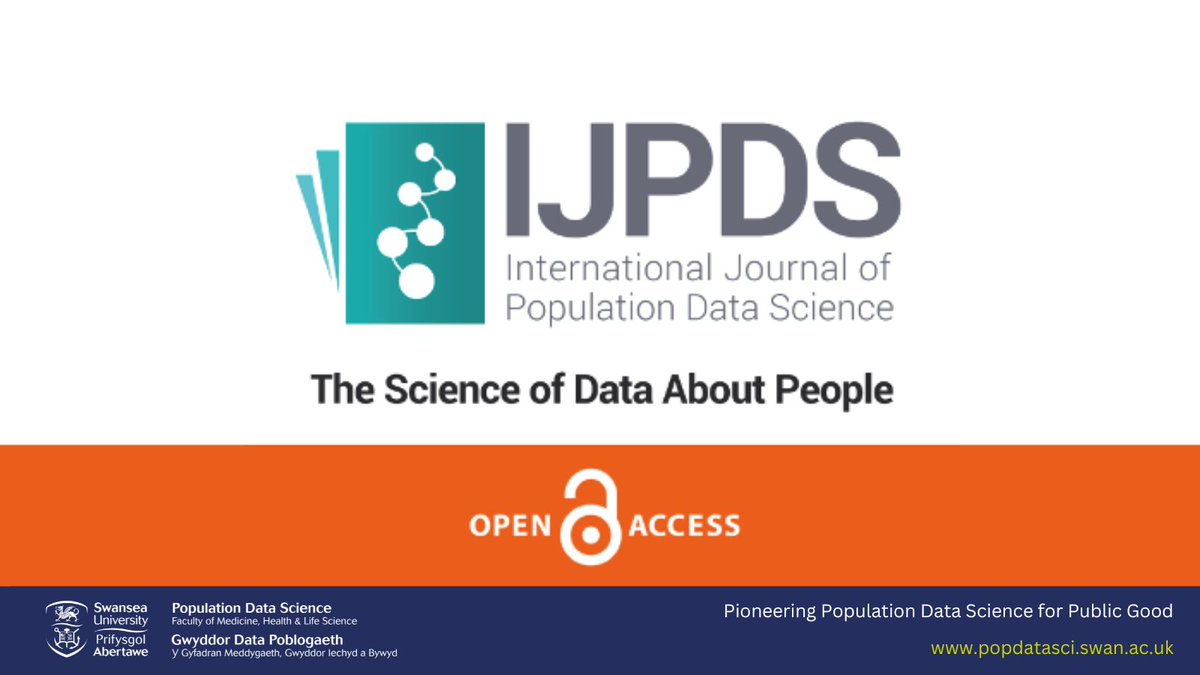 Based in @PopDataSci_SU – @IJPDS publishes articles on all aspects of research, development and evaluation connected with data about people and populations. #openaccess #ejournal @SwanseaMedicine @SwanseaUni