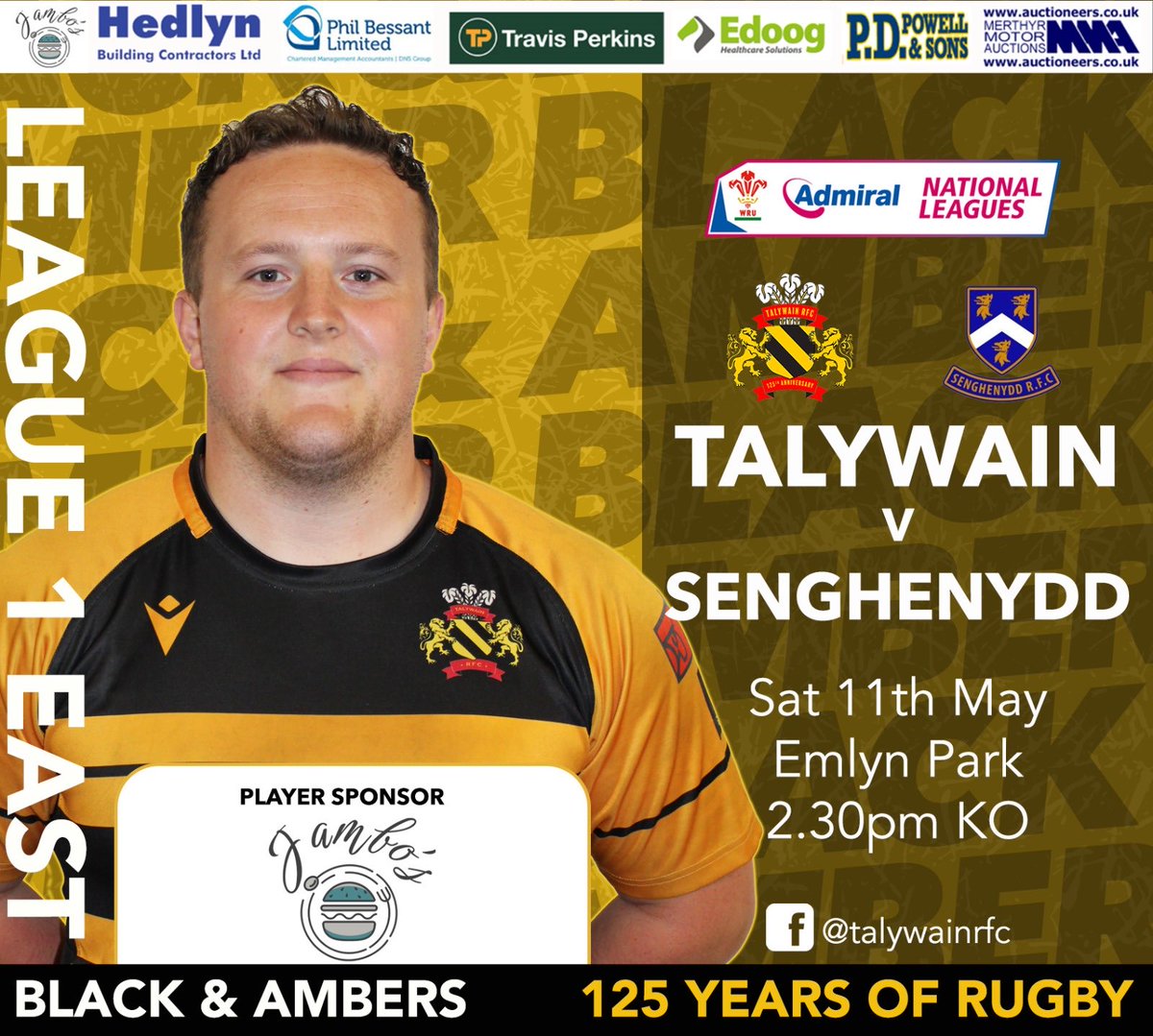 Our last game of the season sees us take on Senghenydd on Emlyn Park. The weather looks amazing so break out your shorts and shades and come down and show the boys your support. 💛🖤