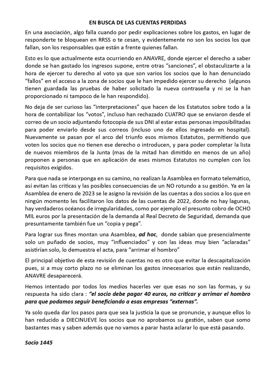 Aumentan las irregularidades en ANAVRE, y algunos de sus socios aún insisten en que el enemigo es la <a href="/PAOM75721069/">PAOM</a> creo que algunas publicaciones náuticas deberían hacerse eco de lo que esta pasando e  incluso algunos de sus departamentos.
<a href="/NauticoAnavre/">Nautico Anavre</a> <a href="/gaceta_nautica/">Gaceta Náutica</a>