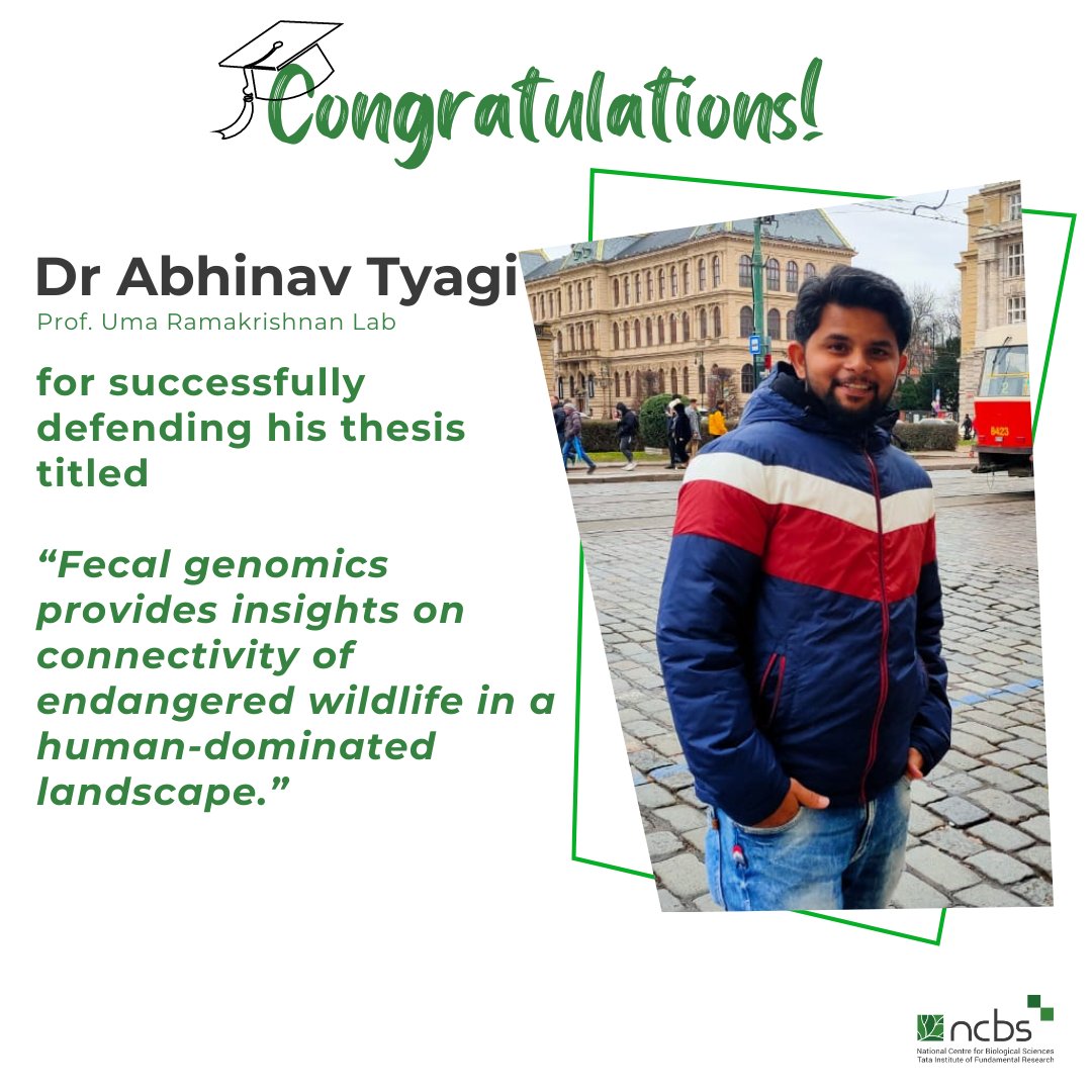 #PhDone ! Congratulations Dr Abhinav 🥳

Swipe to learn more about Abhinav's work on developing new genomic techniques to investigate the connectivity patterns of several endangered species in a human-dominated landscape.

@Abhinav_Tyagi_ @uramakri     (1/4)