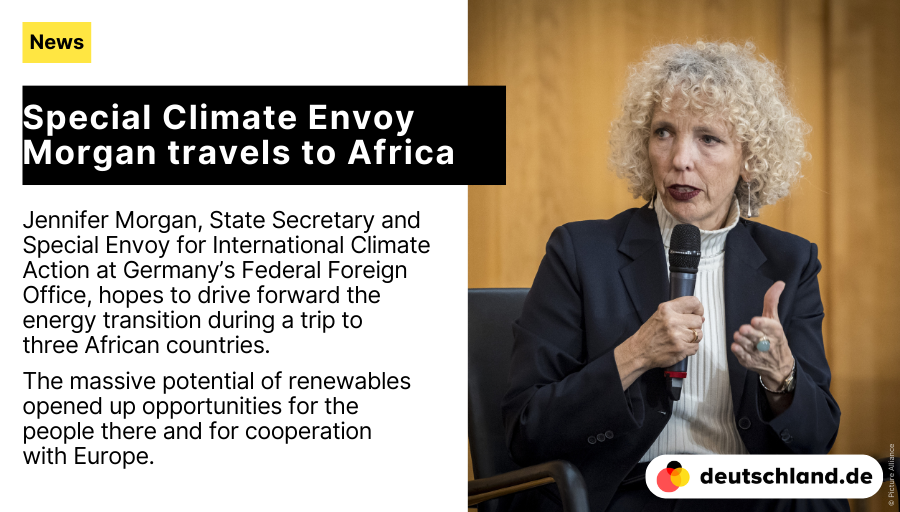 +++ Special Climate Envoy Morgan travels to #Africa 🇩🇪 Here you will find the most important information on Germany's #foreignpolicy and international relations. 👉 spkl.io/6016425zA #NewsDE #climatepolicy #RenewableEnergy #Europe #Germany