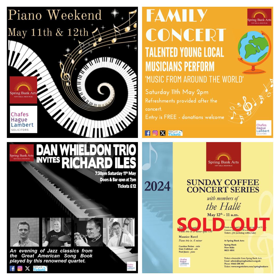Come show your support and enjoy the beauty of the Grand Piano and amazing music during this years 'Piano Weekend'. wegottickets.com/springbankarts/ #springbankarts #newmills #highpeak #derbyshire #events #livemusic #concerts #visitnewmills #jazzmusic #community @danwhieldonjazz