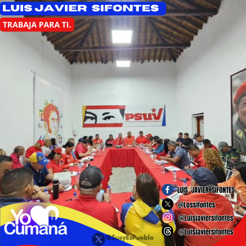 YO♥️CUMANA. Alcalde @lossifontes en reunión ordinaria del EPE #PSUV de #Sucre. Revisando las tareas en materia política que se desarrollaran con miras a la victoria popular y revolucionaria del 28 de Julio. Nosotros Venceremos!!! 🟨#Cumaná 🟨#MovilizadosPorVenezuela