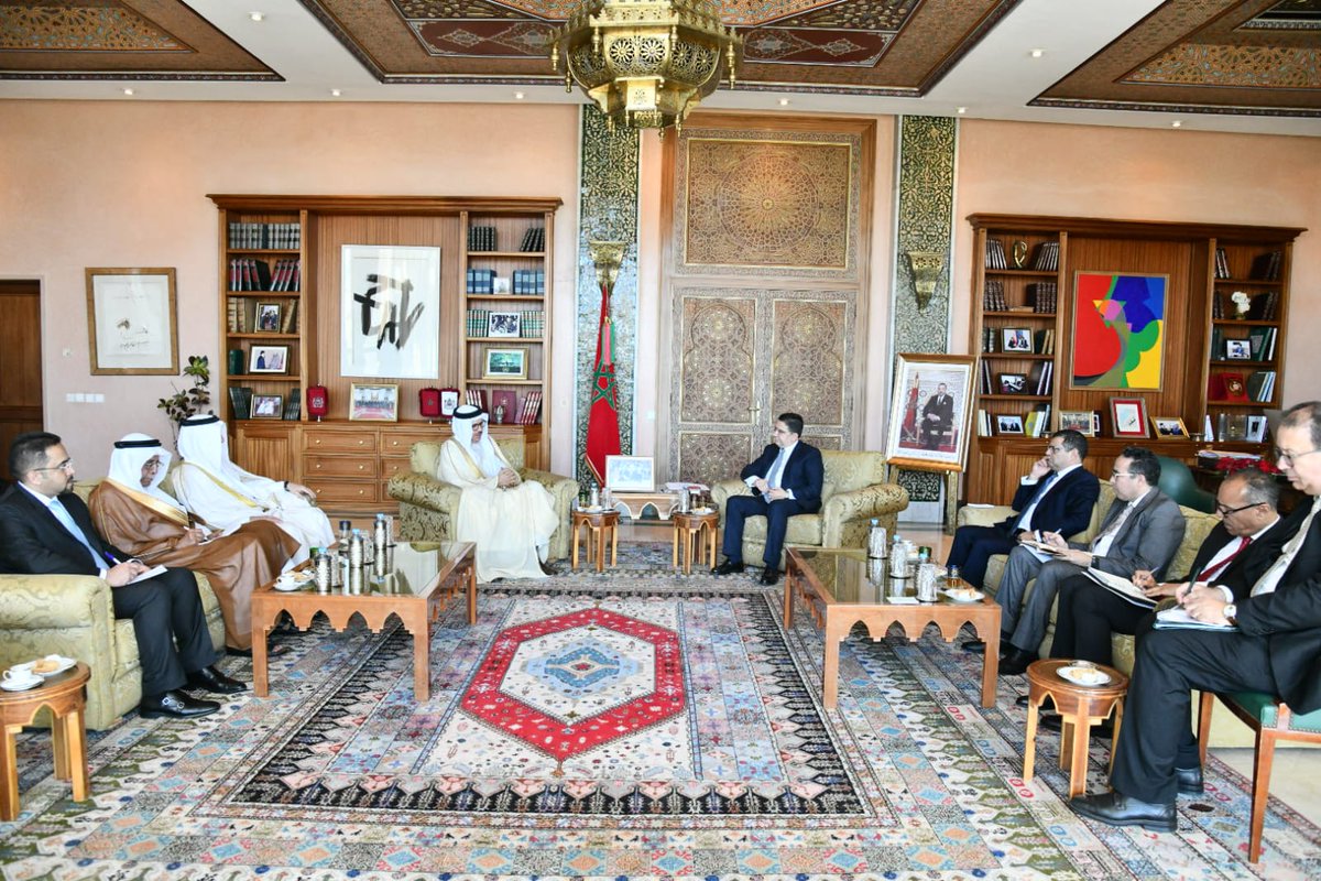 🇲🇦-🇧🇭| M. Nasser Bourita a reçu, aujourd’hui à Rabat, le ministre des Affaires Etrangères du Royaume de Bahreïn, M. Abdullatif bin Rashid Al Zayani.