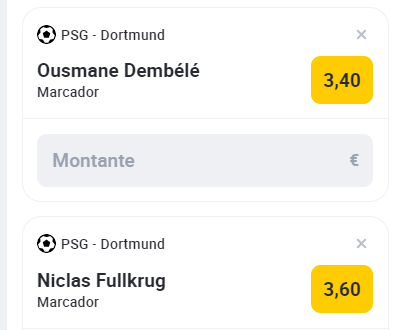 ⚽ Se o Dembélé ou Fullkrug marcarem nesta noite de #UCL, sorteamos 10€ de Freebets para 10 pessoas.

- Segue a <a href="/BetclicPortugal/">Betclic Portugal 🔞</a>
- Dá RT + Like
- Comenta com o teu Username Betclic

1 comentário por pessoa.