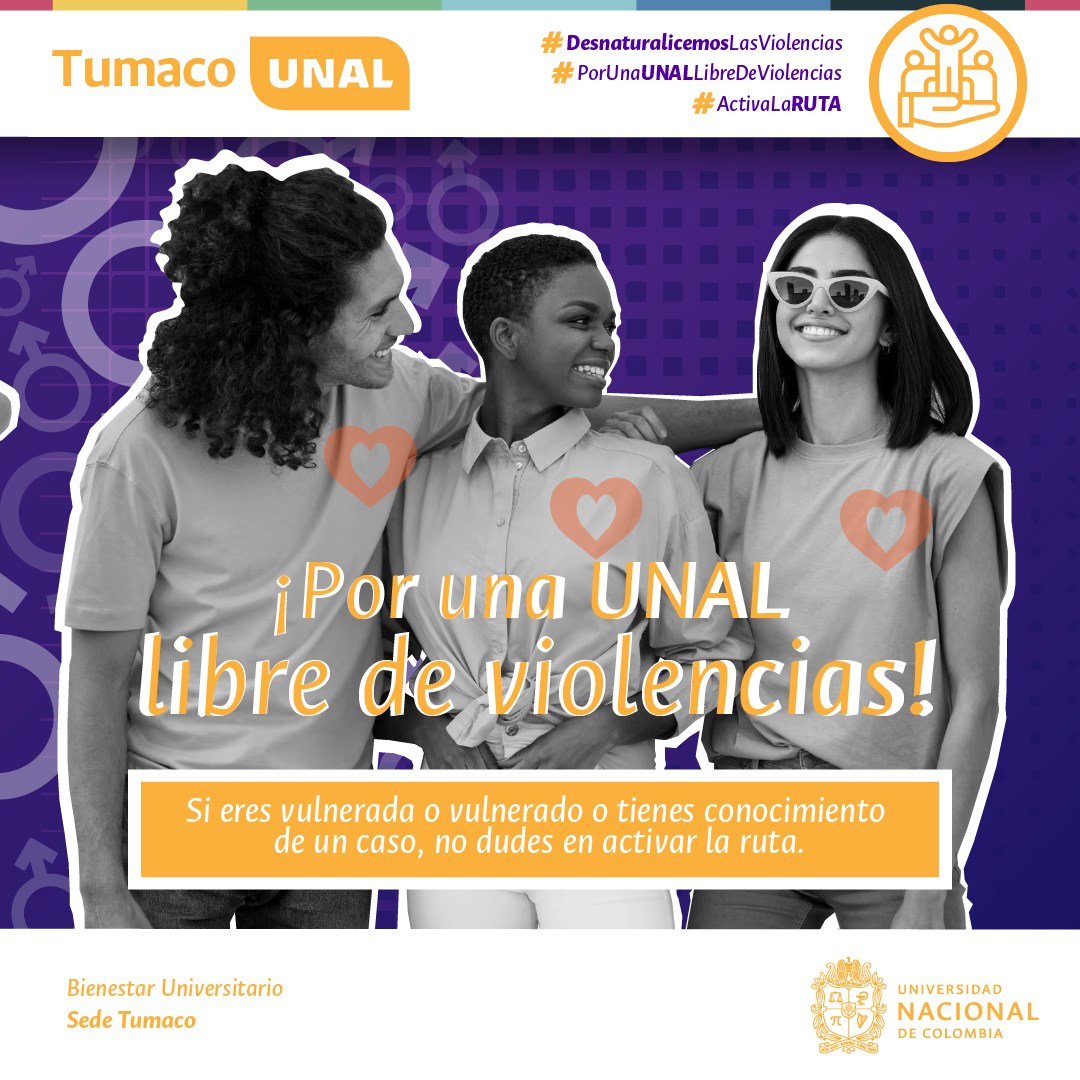 #SomosAsuntosdeGénero 🙅 Desde @TumacoUNAL nos invitan a construir espacios Libres de Violencias Basadas en Género 🙅🏻‍♂️ ¡Desnaturalicemos las violencias! 🕊️ #SomosAcompañamiento #SomosUNAL