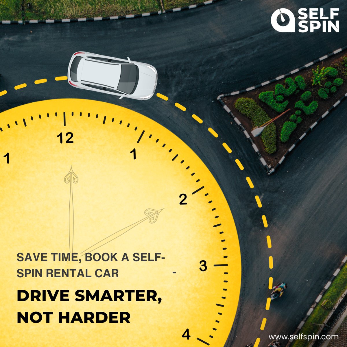 ⏳ With SelfSpin, embrace efficient time management while exploring! Let us help you make every second count. 🚗💨 

#SelfDrive #SelfSpin #CarRental #Pune #Bengaluru #Goa #RentalServices #BikeRental #SelfDriveRental #AnytimeAnywhere #RoadTrips #TimeManagement