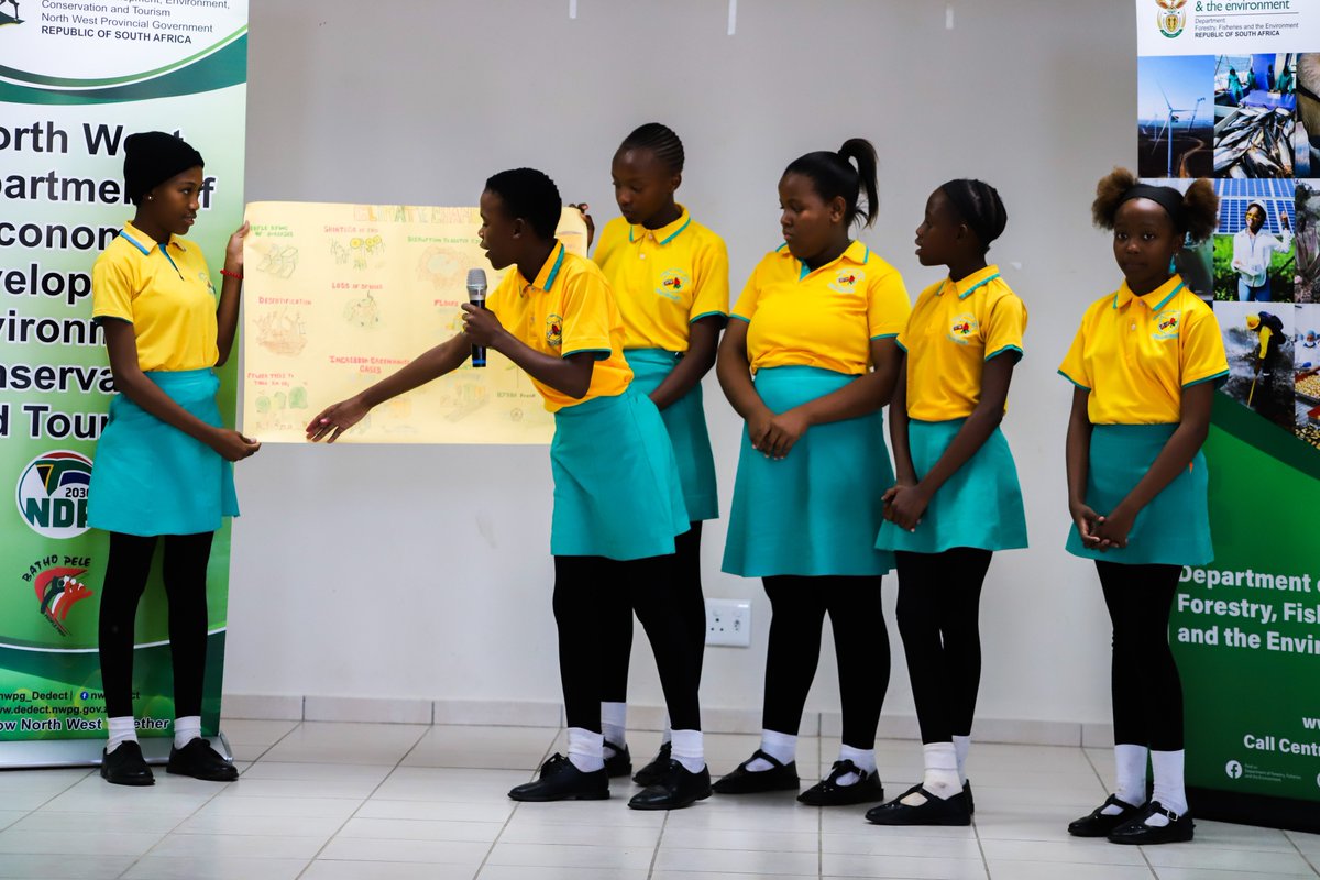 environmentza's tweet photo. The Department is today in Mahikeng, North West hosting an Environmental Education Schools Competition. #OurPlanetOurFuture #ClimateChangeIsReal https://t.co/GfegRn0gq5