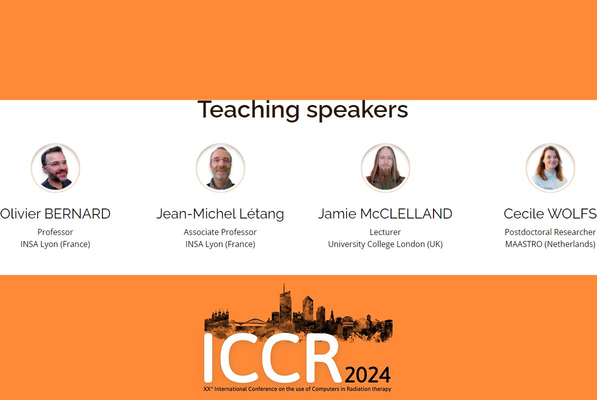 Introducing our teaching speakers! 🎓 Learn all about image registration, dose computation, image segmentation and AI for QA from these experts at #ICCR2024 🧠💡 More info at iccr2024.org/speakers.html 🔗