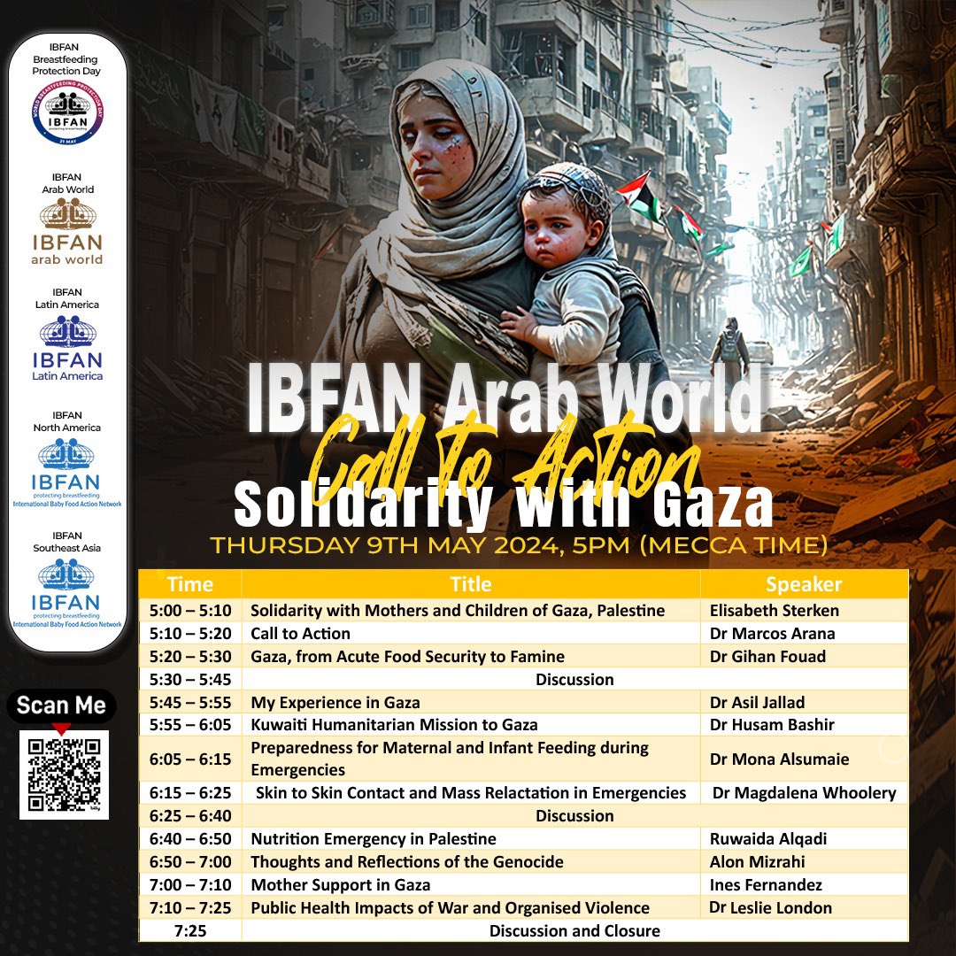 AIMI (@aimi_asi) on Twitter photo Please join <a href="/babyfoodaction/">International Baby Food Action Network</a> Webinar to listen, to discuss and demonstrate our commitment to the peoples of Gaza, Palestine.
Thursday May 9th , 5:00 pm Mecca Time
Register here:
bit.ly/ibfan9may2024 Please join <a href="/babyfoodaction/">International Baby Food Action Network</a> Webinar to listen, to discuss and demonstrate our commitment to the peoples of Gaza, Palestine.
Thursday May 9th , 5:00 pm Mecca Time
Register here:
bit.ly/ibfan9may2024