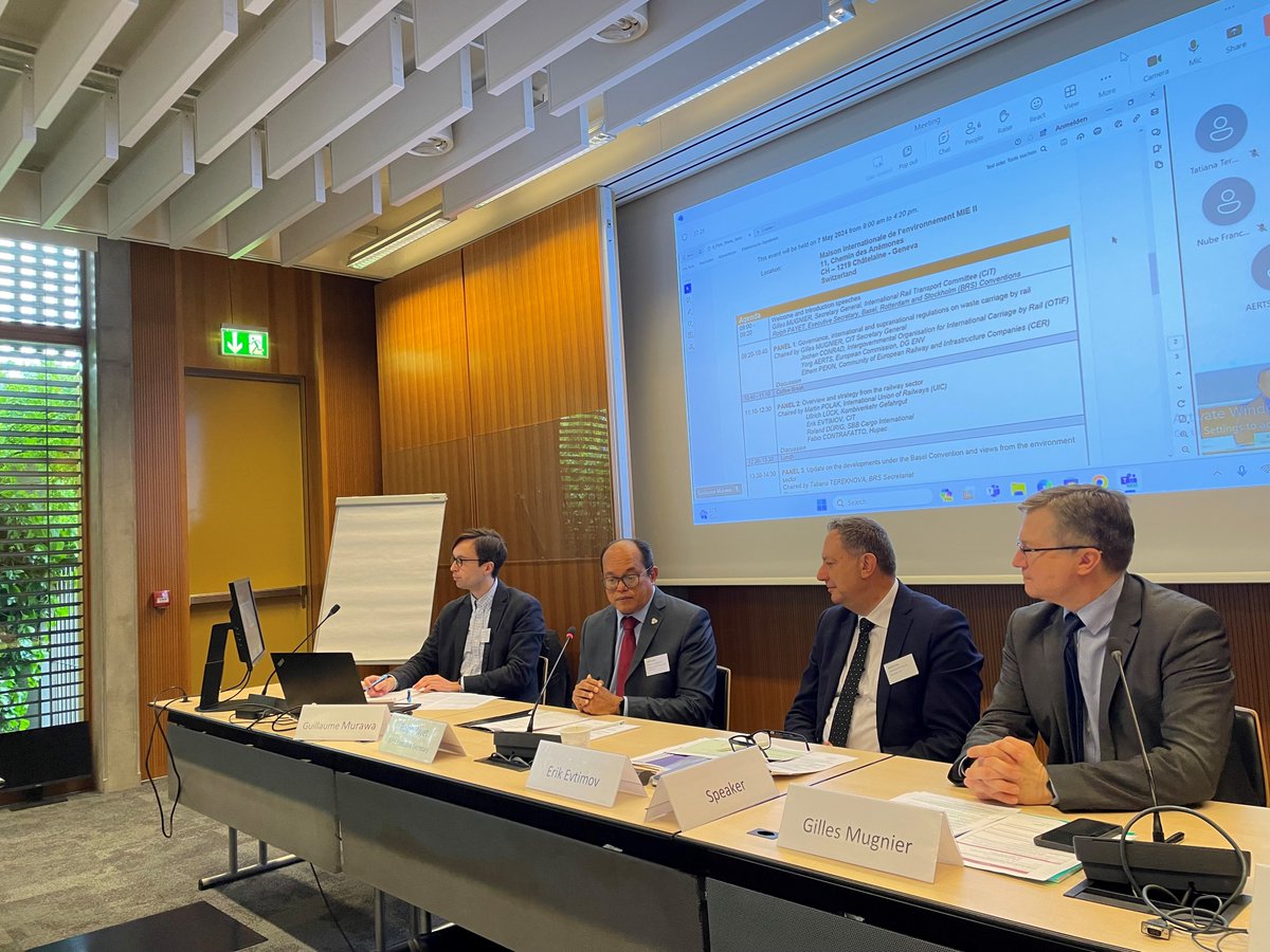 Discussions happening now: We're collaborating with the International Rail Transport Committee on ways to enhance sustainable waste transportation practices in line with the #BaselConvention #rail