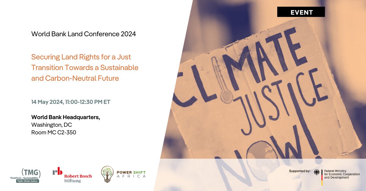 📣 #EventAlert: Join us & our partners #RBSG & @PowerShftAfrica next week at the #WorldBankConference discussing risks of land-based #CO2Removal to local communities & the crucial role of #SecureLandTenure in achieving climate action ▶️ bit.ly/3WpcPYv