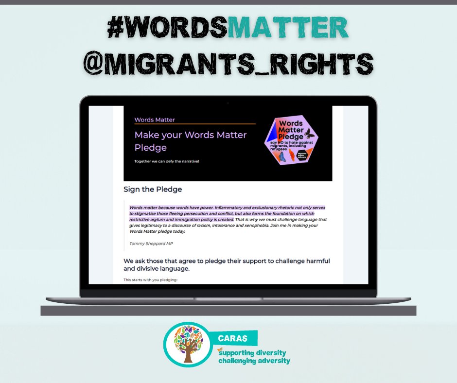The words we use form the foundations of immigration legislation + media rhetoric, as well as defining who is welcome in the UK. #WordsMatter @migrants_rights