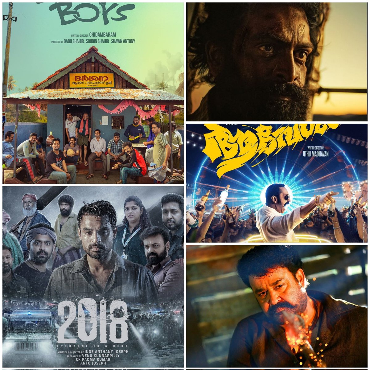 Top Grossing Mollywood Films Worldwide :-

1.#ManjummelBoys - ₹241.10cr
2.#2018Movie - ₹175.5cr
3.#Aadujeevitham - ₹157.50cr [40D]
4.#Aavesham - ₹150.5cr aprx [26D]
5.#Pulimurugan - ₹137.35cr