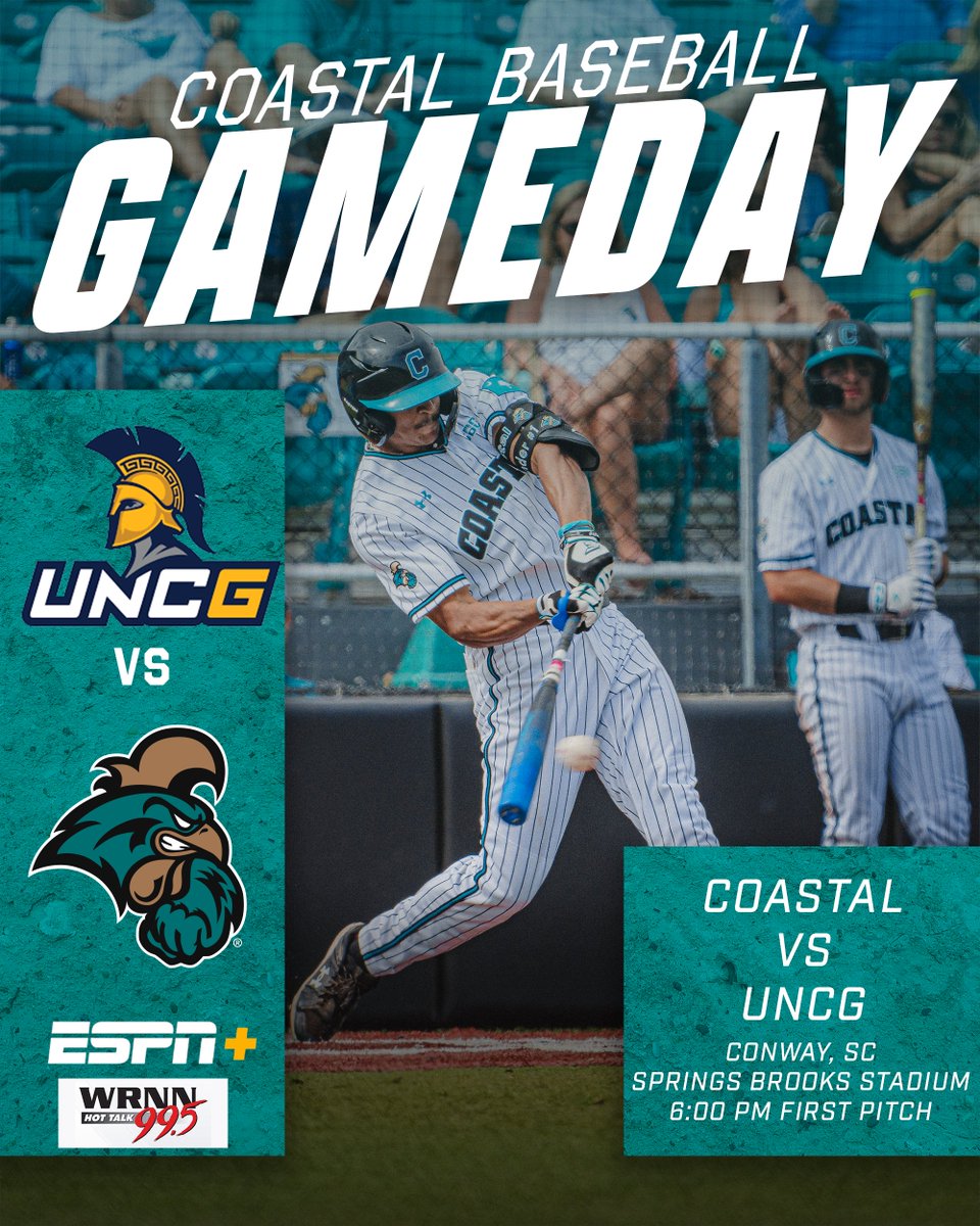 GAMEDAY!! We are back at #ThePalace for a midweek matchup with UNCG. #CCUinConway 📹: es.pn/4b8xCE8 🔊: wrnn.net 📈: bit.ly/2ZSzMVB #TEALNATION | #ChantsUp