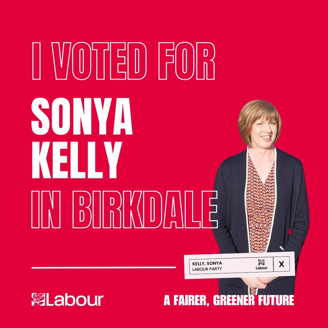 Thanks to everyone in Birkdale who voted to re-elect Councillor Sonya Kelly. 📈Her vote share up 9%. 📈 Her majority tripled. 📈Swing from last year Lib Dem to Labour 2%. 📈Most votes ever for Labour in Birkdale.