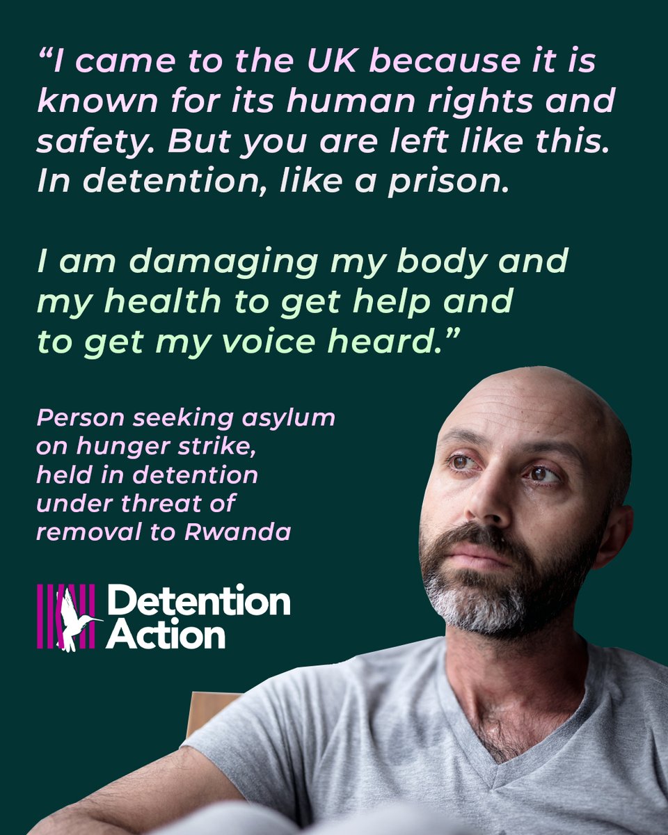 People seeking asylum are being rounded up by the Home Office and driven into detention centres. They are being held in cells with limited access to support and no information about when they may be freed. One man has begun a hunger strike in protest against this treatment.