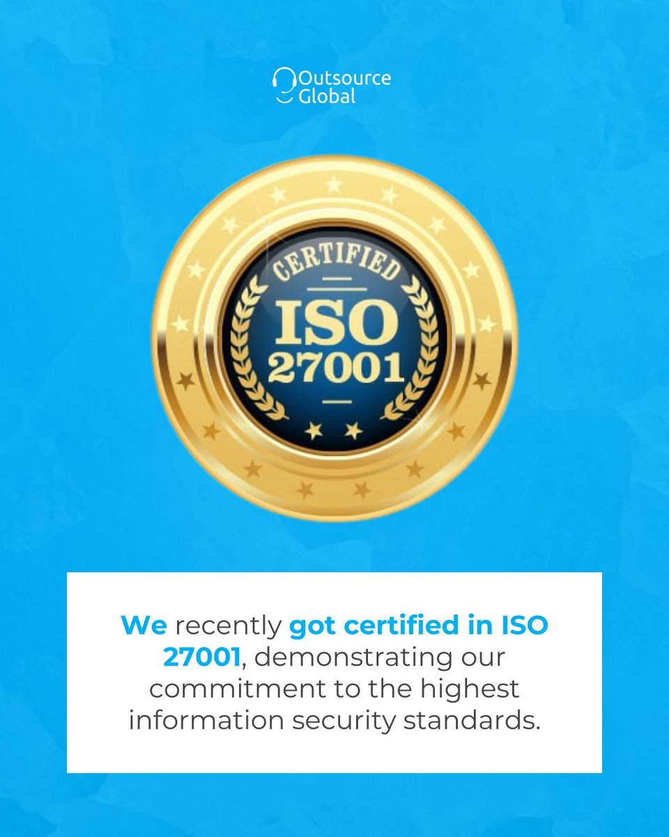 Your data is safe with us!  We adhere to the rigorous ISO 27001 standard for information security.  

To learn more about our commitment to security; Visit our Website.

#SecurityMatters #ISO27001 #outsourseglobal #outsourcedhr #May2024