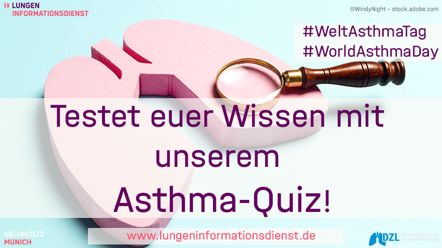 🤓Wir sind davon überzeugt, dass Infos nicht nur in Form von Texten vermittelt werden können und sollten. ❓Pünktlich zum #WeltAsthmaTag haben wir daher ein Asthma-Quiz erstellt. In 5 Fragen könnt ihr euer Wissen testen: 👉lungeninformationsdienst.de/krankheiten/as… 🍀Viel Spaß! #WorldAsthmaDay