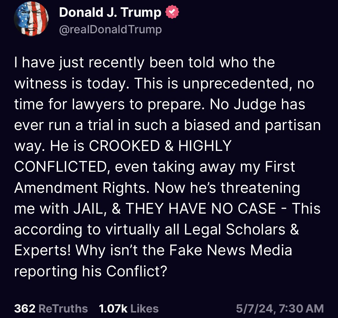 He obviously is concerned about this witness. Also, prosecutors can disclose who they will call that day as a courtesy. The judge has no power to order them to do so. They said he forfeited that courtesy with his continued threats and harassment of witnesses. Too bad.