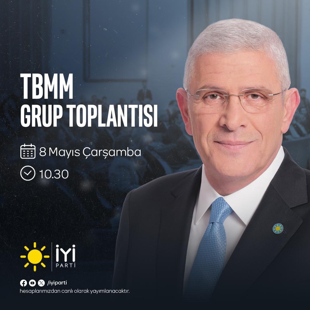 🗓️ 8 Mayıs Çarşamba (yarın) 🕥 10:30’da 📍TBMM’nin kutlu çatısının altında yeni dönemimizde, yeni genel Başkanımız Sayın @MDervisogluTR başkanlığında ilk Grup Toplantımızı gerçekleştiriyoruz. Partimizin sosyal medya hesaplarından takip edebilirsiniz.