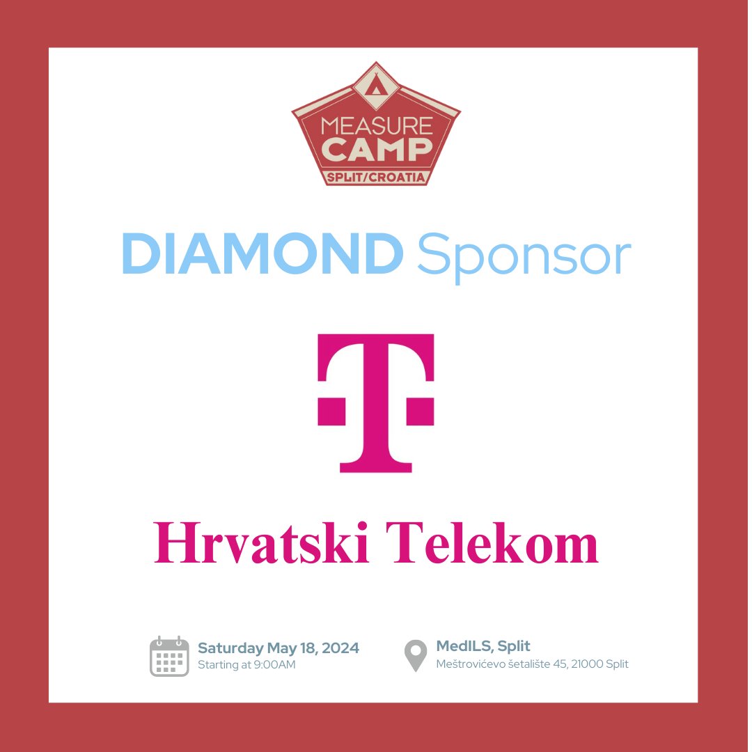 [Sponsor Announcement]

📲 A huge shoutout to @hrvatskitelekom , the talk of the town and our telecommunications titan for backing #MeasureCampSplit!