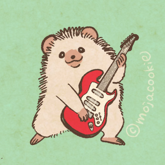 ギターを弾くハリネズミ。
