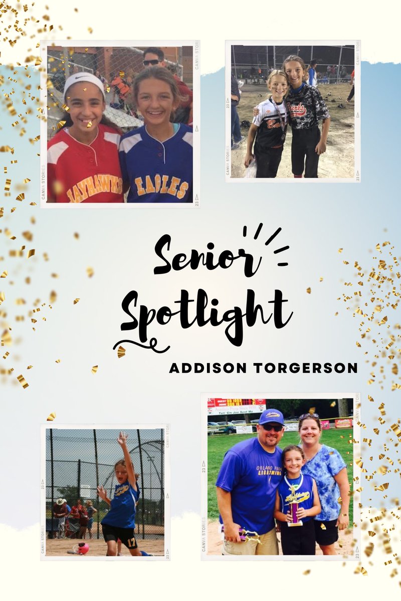 Senior spotlight: Addison Torgerson! Addison is going to UIUC to study neurobiology. She loves the camaraderie of all the girls &amp;the constant support we have for each other. Her advice: no matter what adversity you face, if you are determined you will persevere. <a href="/EaglesAthletics/">Sandburg Athletics</a>
