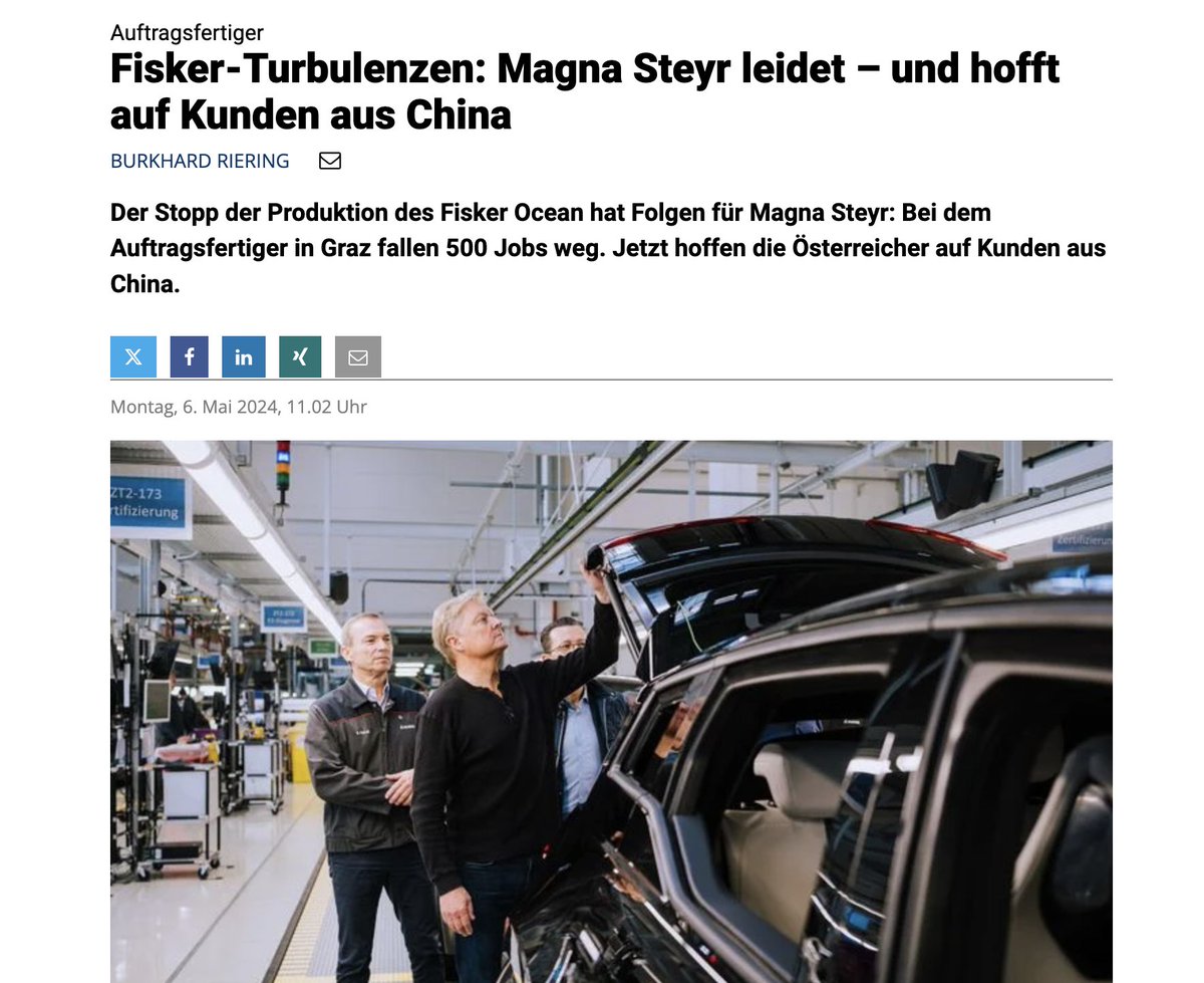 Der Untergang von Fisker betrifft besonders Magna Steyr in der Steiermark. Dort hätten die Autos nämlich gebaut werden sollen.