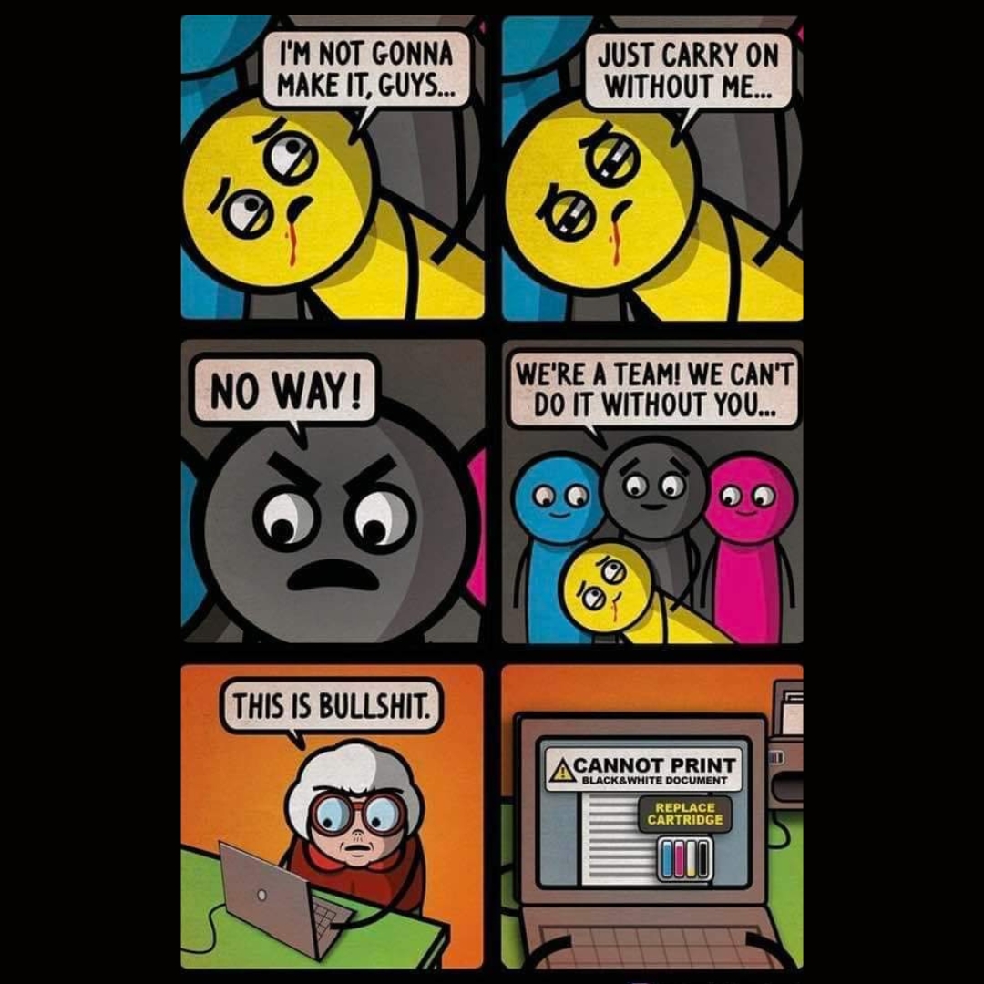 Who else feels the same when 1 colour runs out 🤣
Fear not as we have a wide range of printer cartridges in stock ready to replace those troublesome printer cartridges
Give us a call on 📞 02871614335