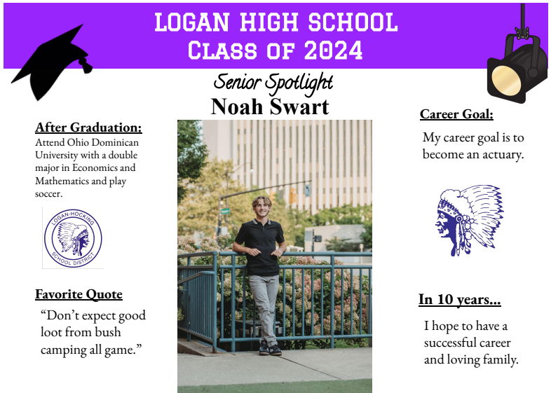Logan High School Class of 2024
Senior Spotlight
Congratulations Noah Swart