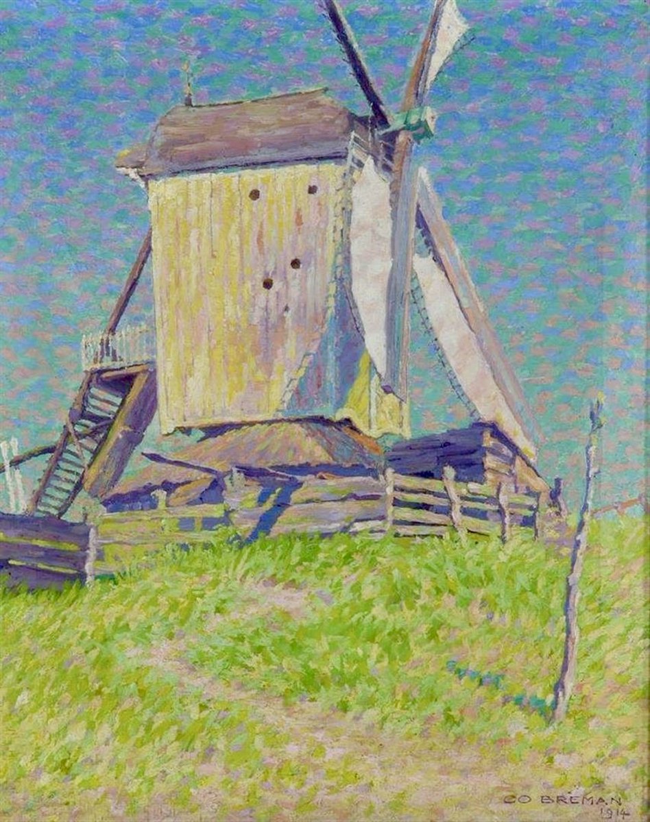 'Oude windmolen' te Laren NH, 1914

Co Breman (1865-1938)