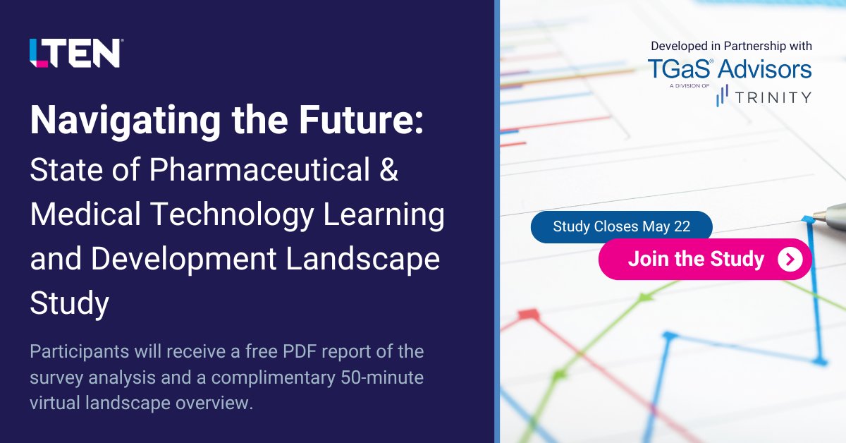 Join us in shaping the future of #pharmaceutical & #medicaltech learning! This study is part of the #LTEN—TGaS 'Empowering the Data-Driven Leader' initiative.
Share your insights by taking the #survey at bit.ly/tgaslten24.

#datadrivenleader #empoweringleaders