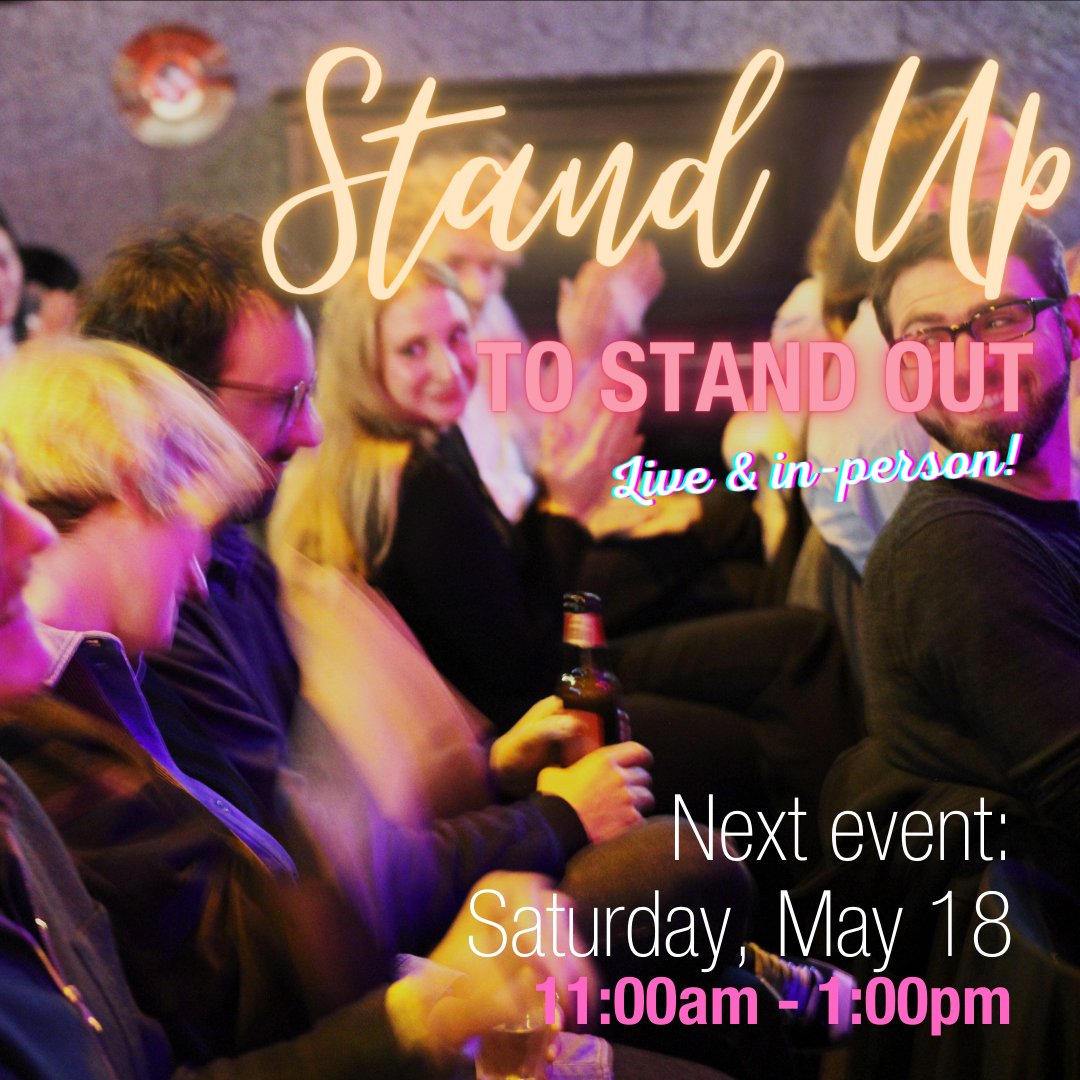 Stand Up to Stand Out, May 18 @ 11:00 AM – 1:00 PM BST In person! Building the confidence to perform Developing your personal style or ‘persona’ Introducing techniques to create new material Advice on how to ‘up your game’ Get your tickets at funnywomen.com/events