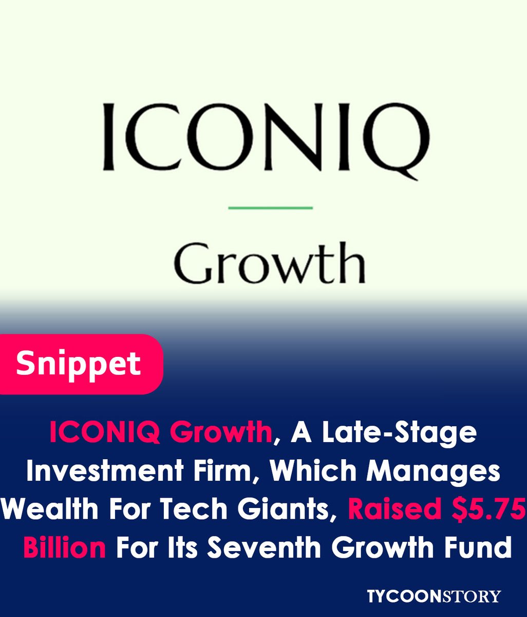 ICONIQ Growth, a late-stage investment firm, raised $5.75 billion
#ICONIQGrowth #VentureCapital #TechInvesting #Fundraising #PrivateEquity #Startups #Technology #BusinessNews #Investor #FinancialMarkets #GrowthInvesting #MarketTrends #Performance #WealthManagement  @ICONIQGrowth