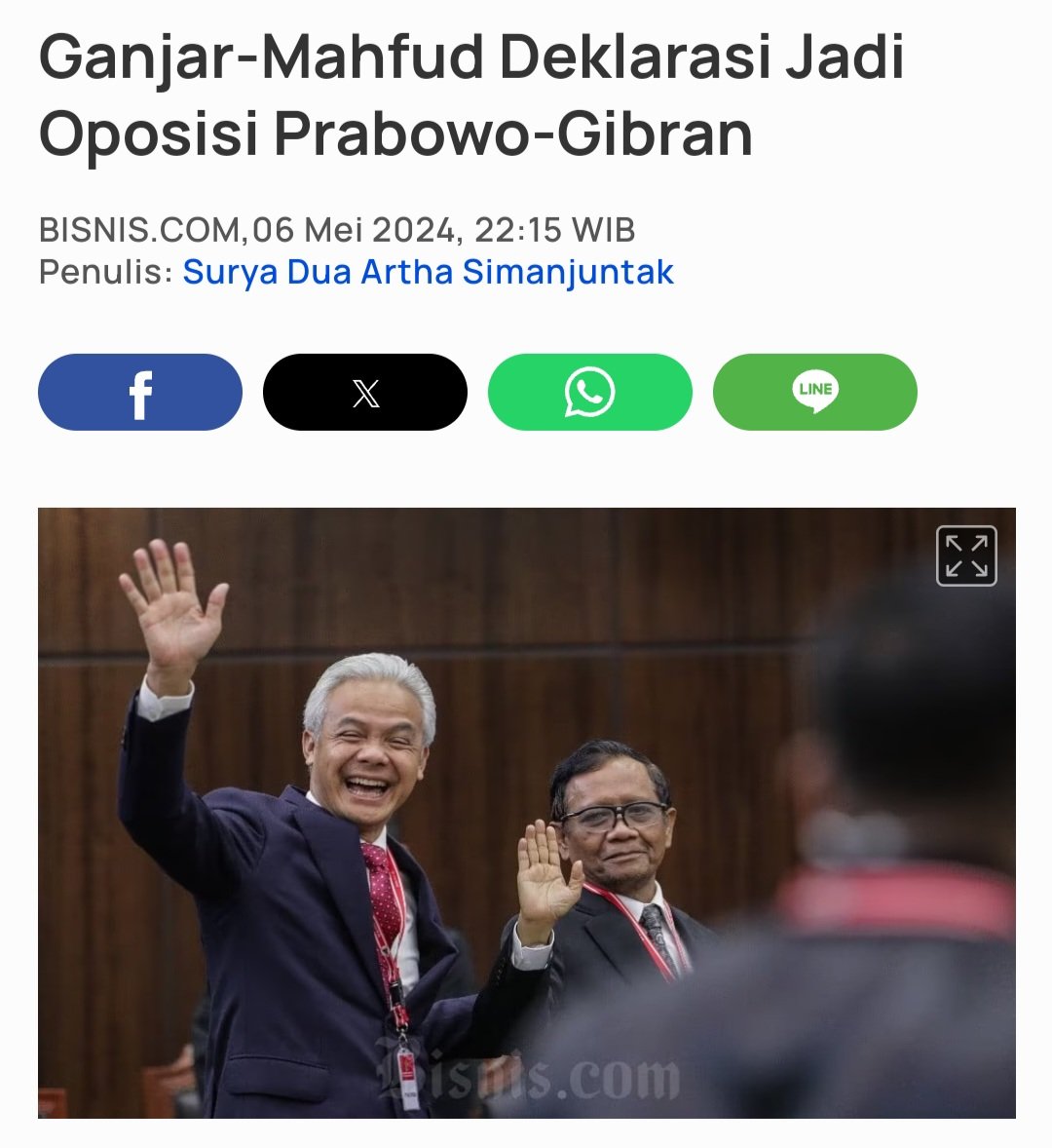 Beliau berdua ( @ganjarpranowo dan @mohmahfudmd ) adalah sosok-sosok yang memiliki jiwa besar dan berintegritas.