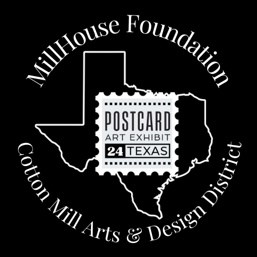 Register to participate in #postcardartexhibit24 and create your 5x7 inch artistic masterpiece. MillHouse Studio Artist @robinpedrero is this year's curator. Come to the opening reception and art sale at the McKinney Cotton Mill, September 21, 2024.