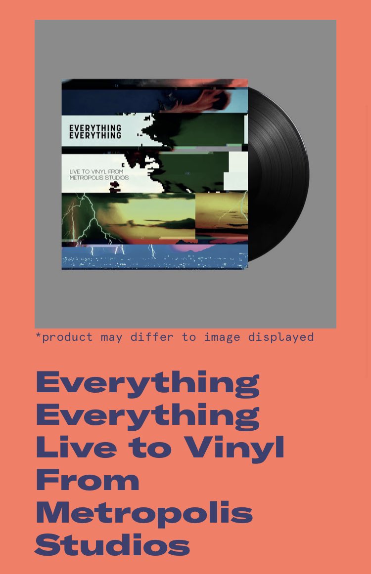 E_E_'s tweet image. If you didn’t manage to pick up a limited edition Live To Vinyl on our UK tour we’re doing it for 20% off over on our store for the next 48 hours with the code EE20OFF. Why not get a lovely tote bag to put it in too? 

everythingeverything.tmstor.es