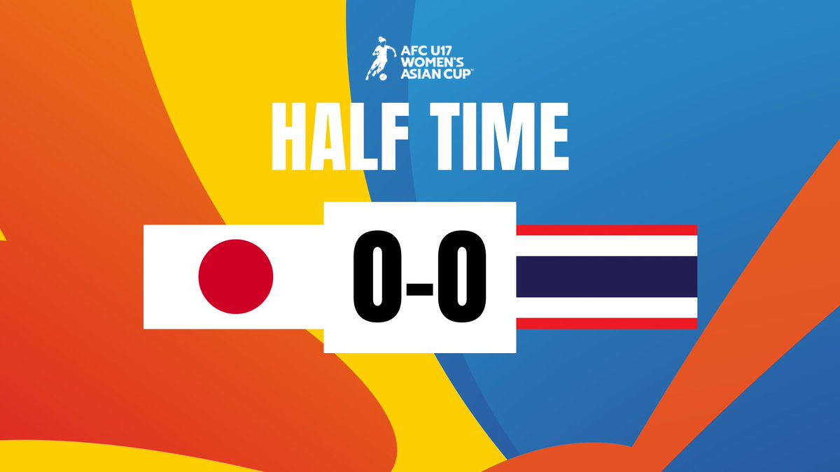 HT | 🇯🇵 Japan 0️⃣-0️⃣ Thailand 🇹🇭 A resolute performance from the Thais in the opening 45 minutes! 🔒 Which side will break the deadlock in the second half? 📺 Watch Live gtly.to/0wUF3L0uo #U17WAC | #JPNvTHA