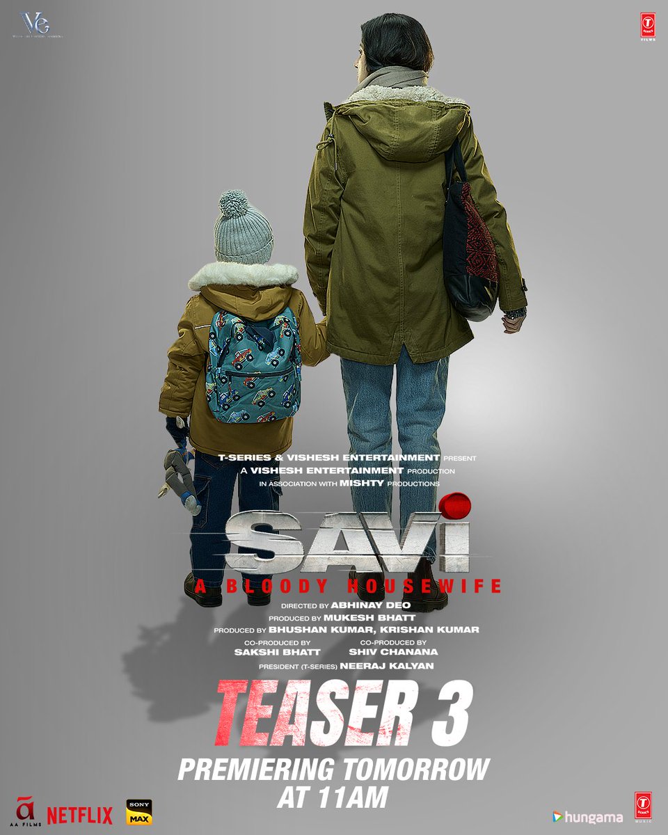 Hold onto your seats! #Savi Teaser 3 arrives tomorrow, promising twists you won't see coming. #SaviABloodyHousewifeTeaser 3 premiering tomorrow at 11AM! bit.ly/SaviABloodyHou… #SaviABloodyHousewife in cinemas 31st May, 2024. @AnilKapoor #DivyaKhossla #HarshvardhanRane…