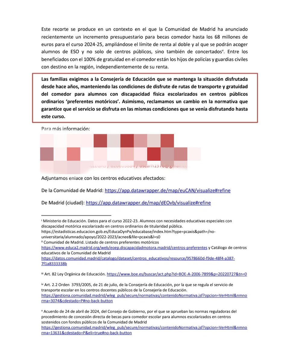 ❗Ayuso deja sin ruta escolar y sin comedor a los alumnos con discapacidad física escolarizados en centros ordinarios 👇