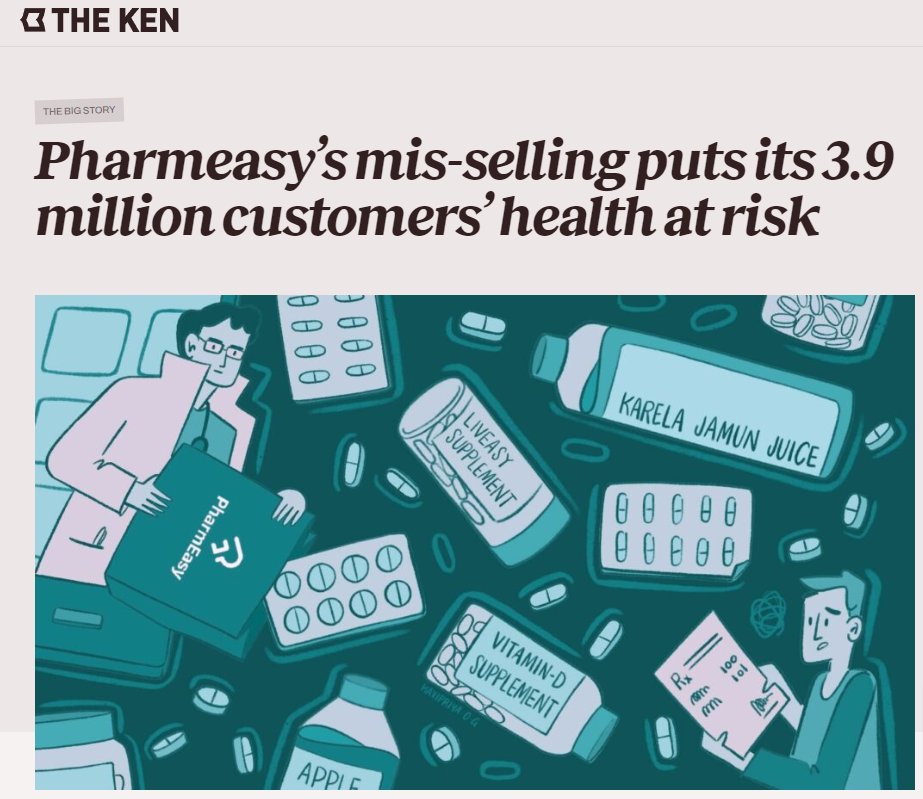 Damn! Wow. I am not sure if you have read this insane piece of scathing report by @verma_shivani12 for @TheKenWeb on @pharmeasyapp The cringe, disgusting business of pharma sales that the online pharmacy and medical store in India PharmEasy, does towards patients for profits…