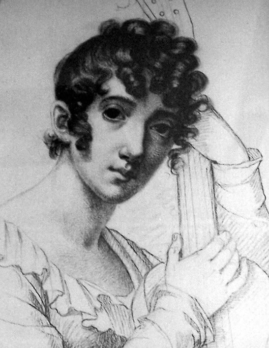 Bisschen Frauenkunst
Das bekannteste Bild von Caspar David Friedrich (1810) ist von Caroline Bardua (11. November 1781 -2. Juni 1864) Sie war Malerin  und eine der ersten bürgerlichen Frauen in der Kunst, die sich eine Existenz als freie bildende Künstlerin aufbauen konnte.