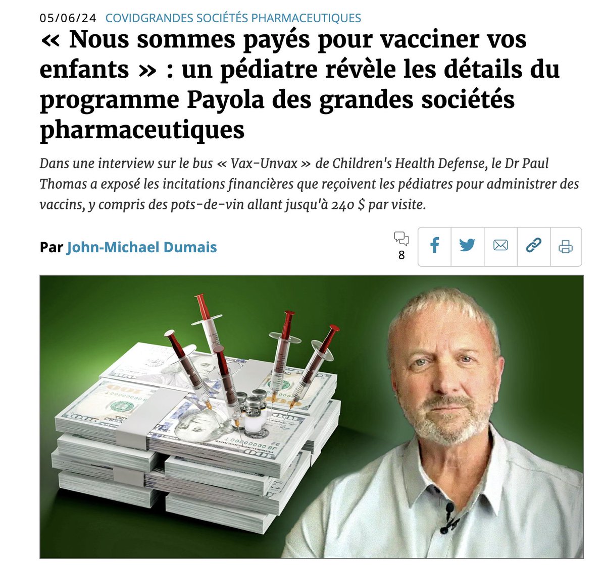 silvano_trotta's tweet image. On ne vous le dit pas, mais c'est hélas vrai. Les pédiatres sont payés par Big Pharma pour vacciner nos enfants. 

Un cabinet de pédiatrie aux Etats-Unis perdait plus d'un million de dollar par an s'ils ne vaccinaient pas ! 

Tous les aveux d'un pédiatre ici :…