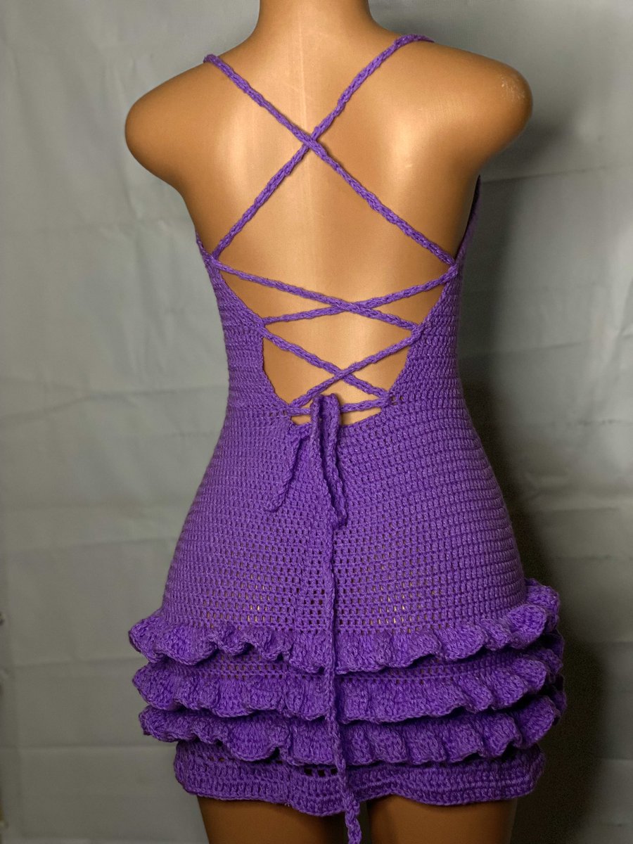 another version of the ruffle dress 🧶💜