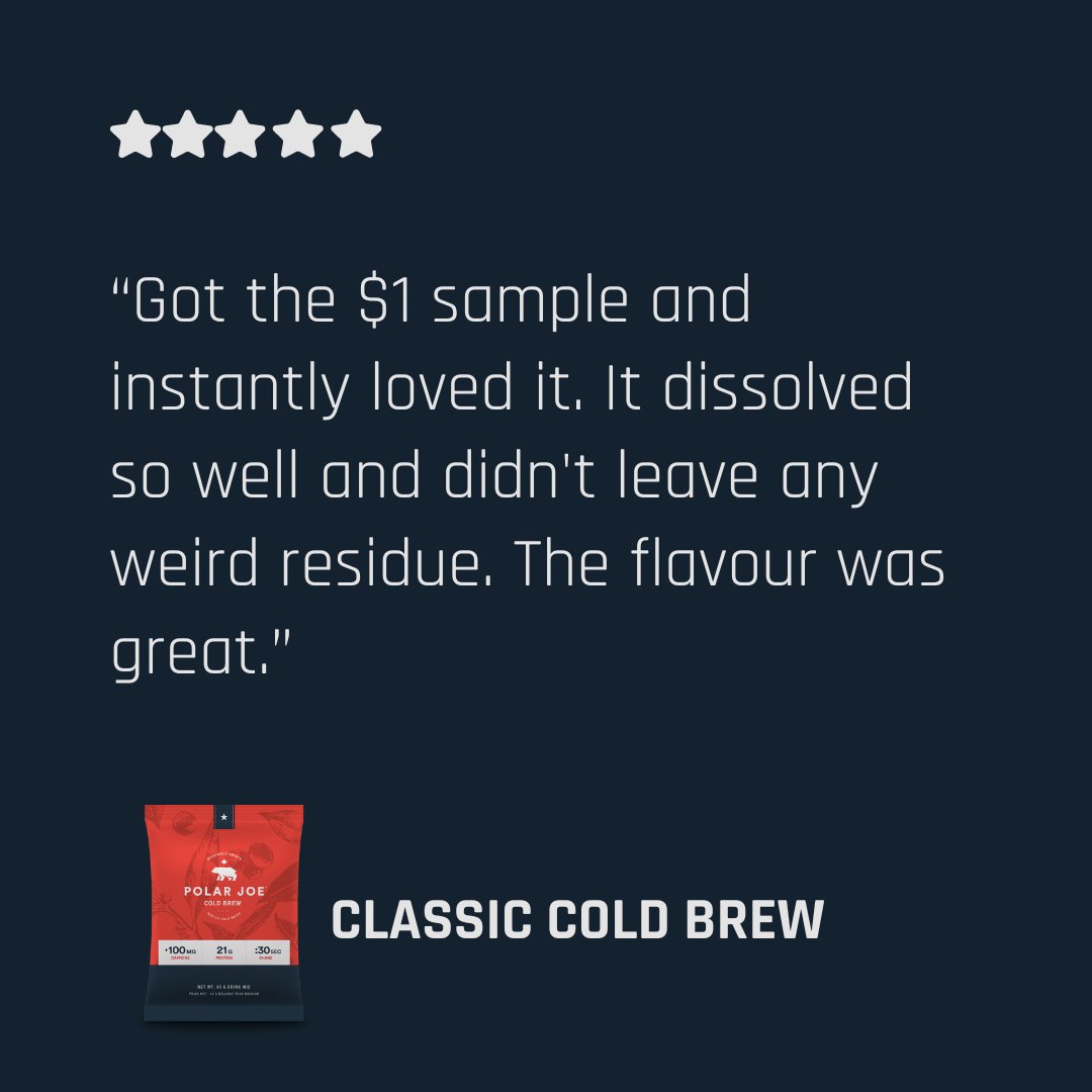 TESTIMONIAL TUESDAY

“Got the $1 sample and instantly loved it. It dissolved so well and didn't leave any weird residue. The flavour was great.”
- Jennifer

#samplesize 
#dissolveswell 
#greatflavour