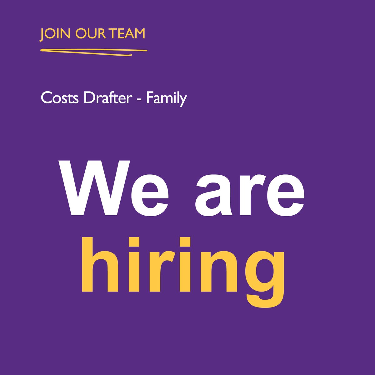 We’re #hiring ❗

📝 #CostsDrafter
🤝 Family
📍 #NewtonAbbot
📆 31st May

To find out more and to apply, click here 👇
tozers.co.uk/careers/vacanc…

#job #career #law #solicitors #jobsearch #recruitment #careerdevelopment #nowhiring #jobseekers #recruiting