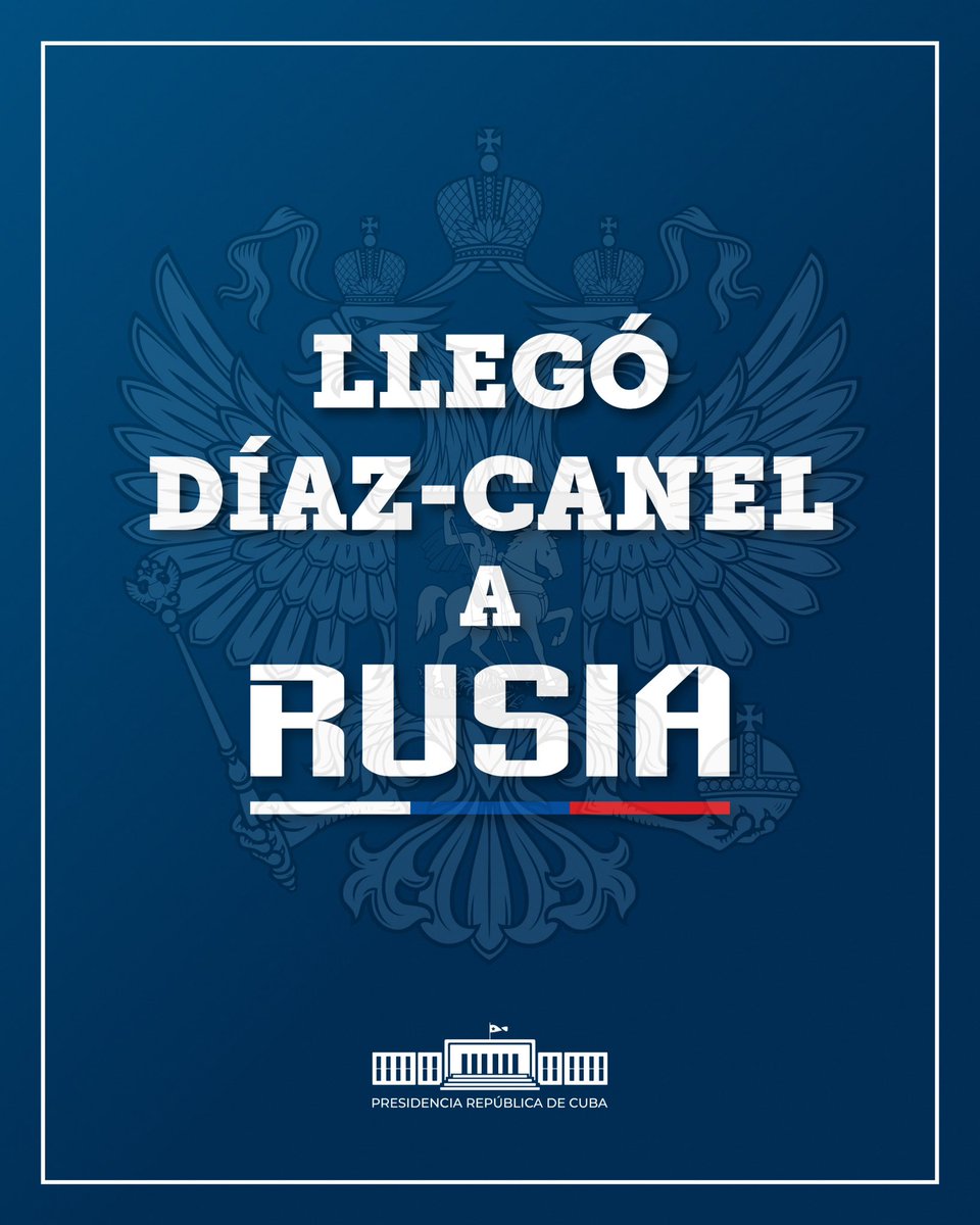 🇨🇺| El presidente @DiazCanelB llegó a #Rusia, en una visita de trabajo. #DíazCanelEnRusia 🇷🇺