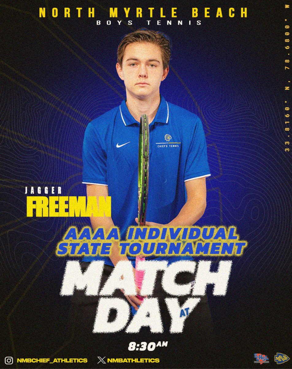 Good luck to sophomore Jagger Freeman as he competes in the individual state 🎾 championships!
